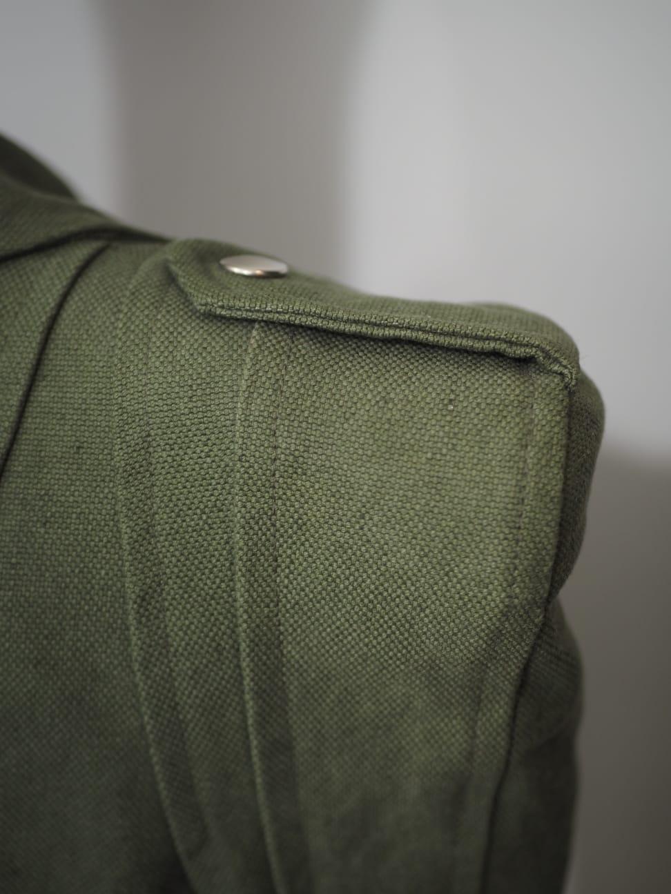 Balmain military green cotton jacket For Sale 7