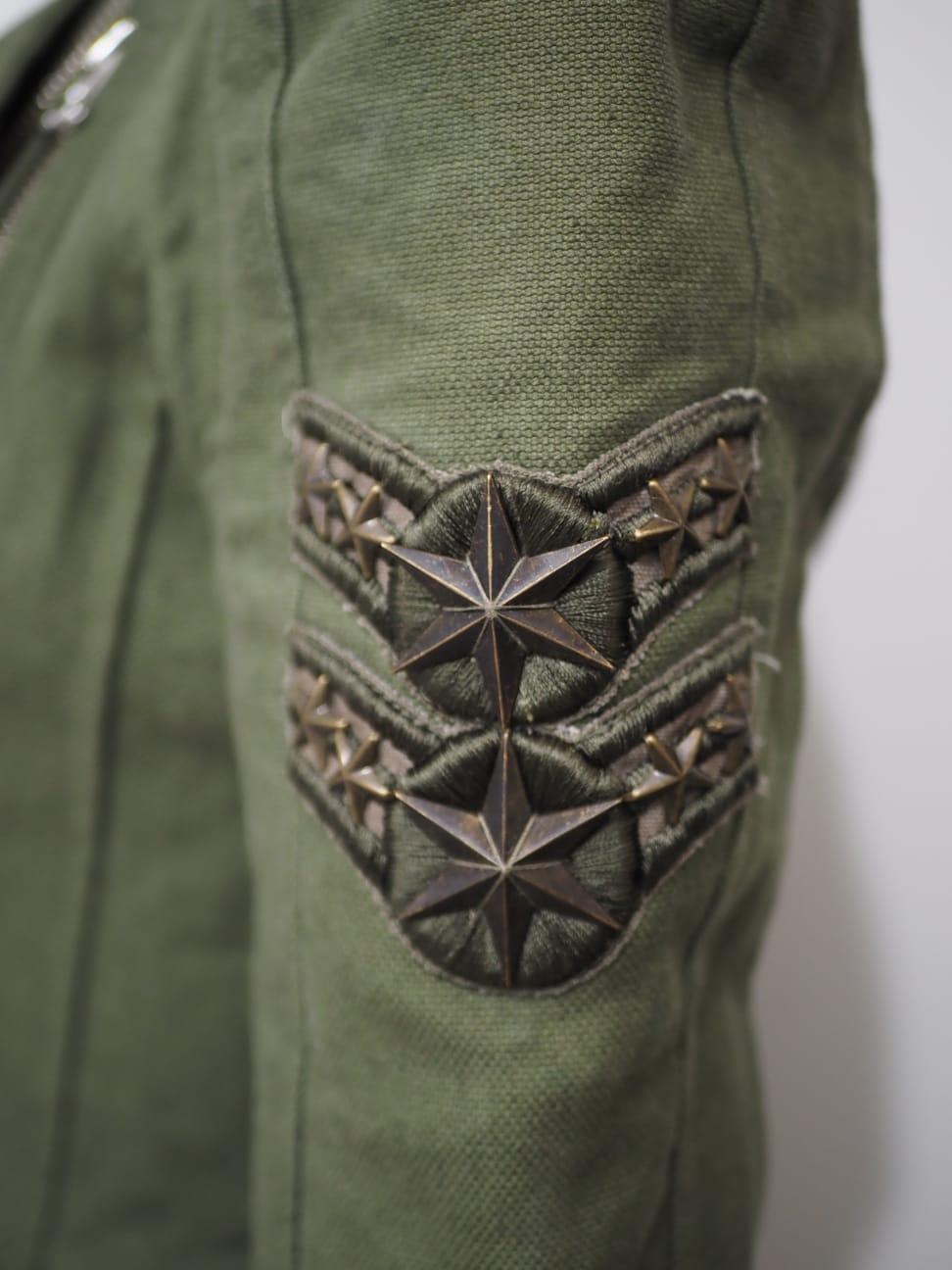 Balmain military green cotton jacket For Sale 9