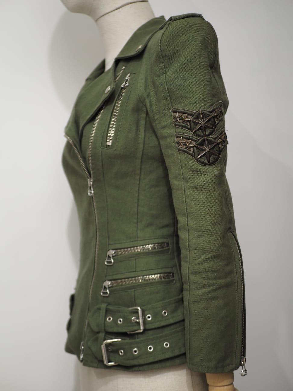 Balmain military green cotton jacket 10