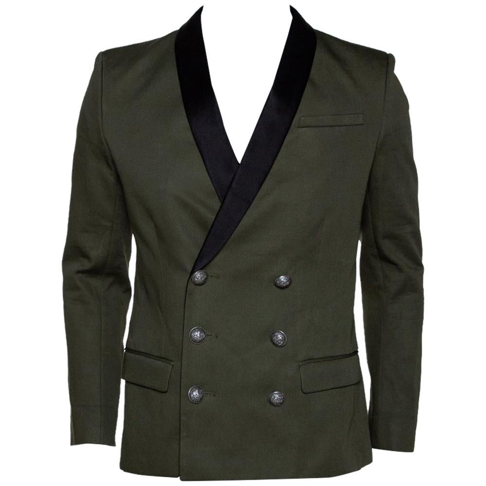 Balmain Black Green Jacket - 2 For Sale on 1stDibs