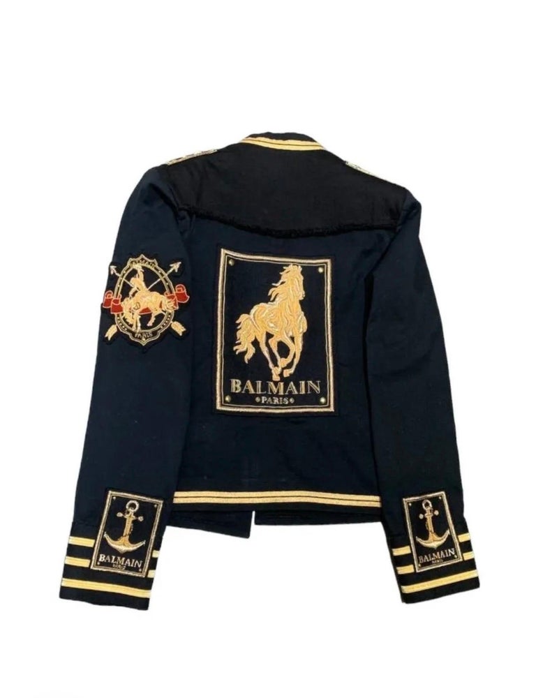 Balmain Military Jacket Black Canvas Limited Edition For Sale at 1stDibs