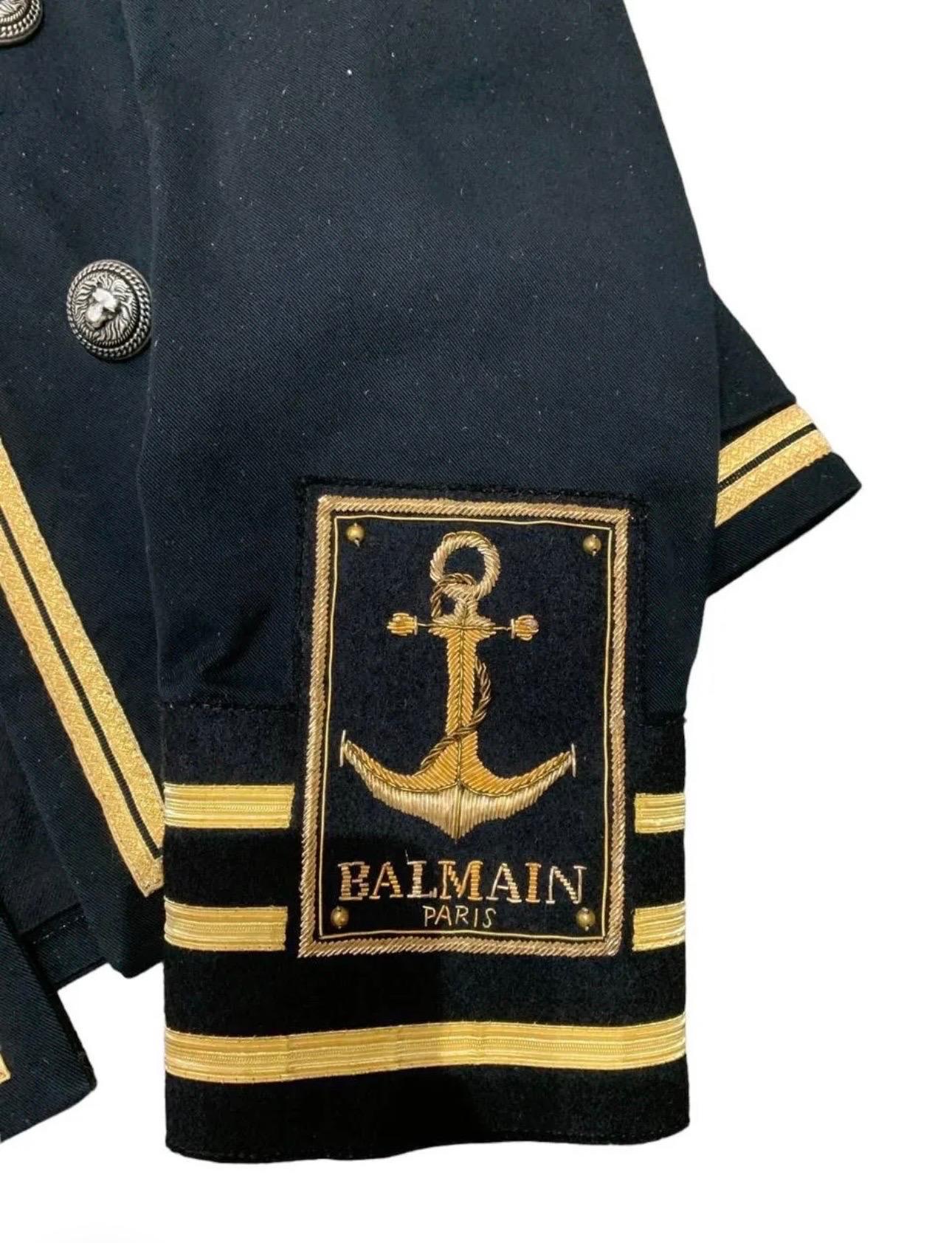 Balmain Military Jacket Black Canvas Limited Edition  In Excellent Condition In Torre Del Greco, IT