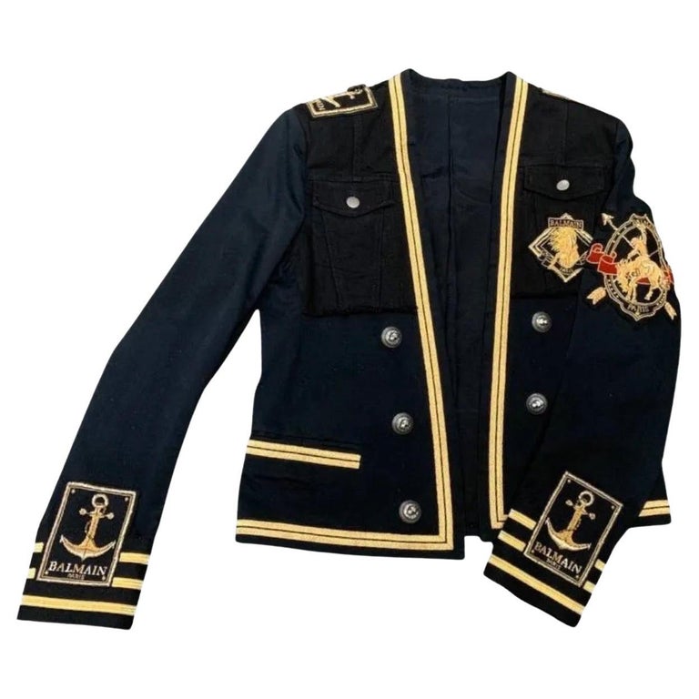Balmain Military Jacket Black Canvas Limited 1stDibs | canvas army jacket, canvas military jacket