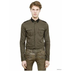 Balmain Military Khaki Shirt Style W4HT113B985B