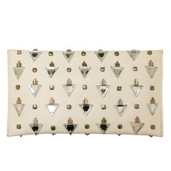 BALMAIN Mirrors Beige Clutch