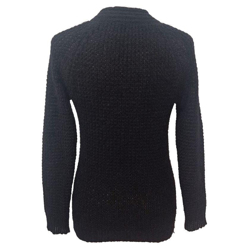 Mohair wool (67%) and polyamide Black color V Neck Length shoulder/hem cm 60 (23,6 inches)
