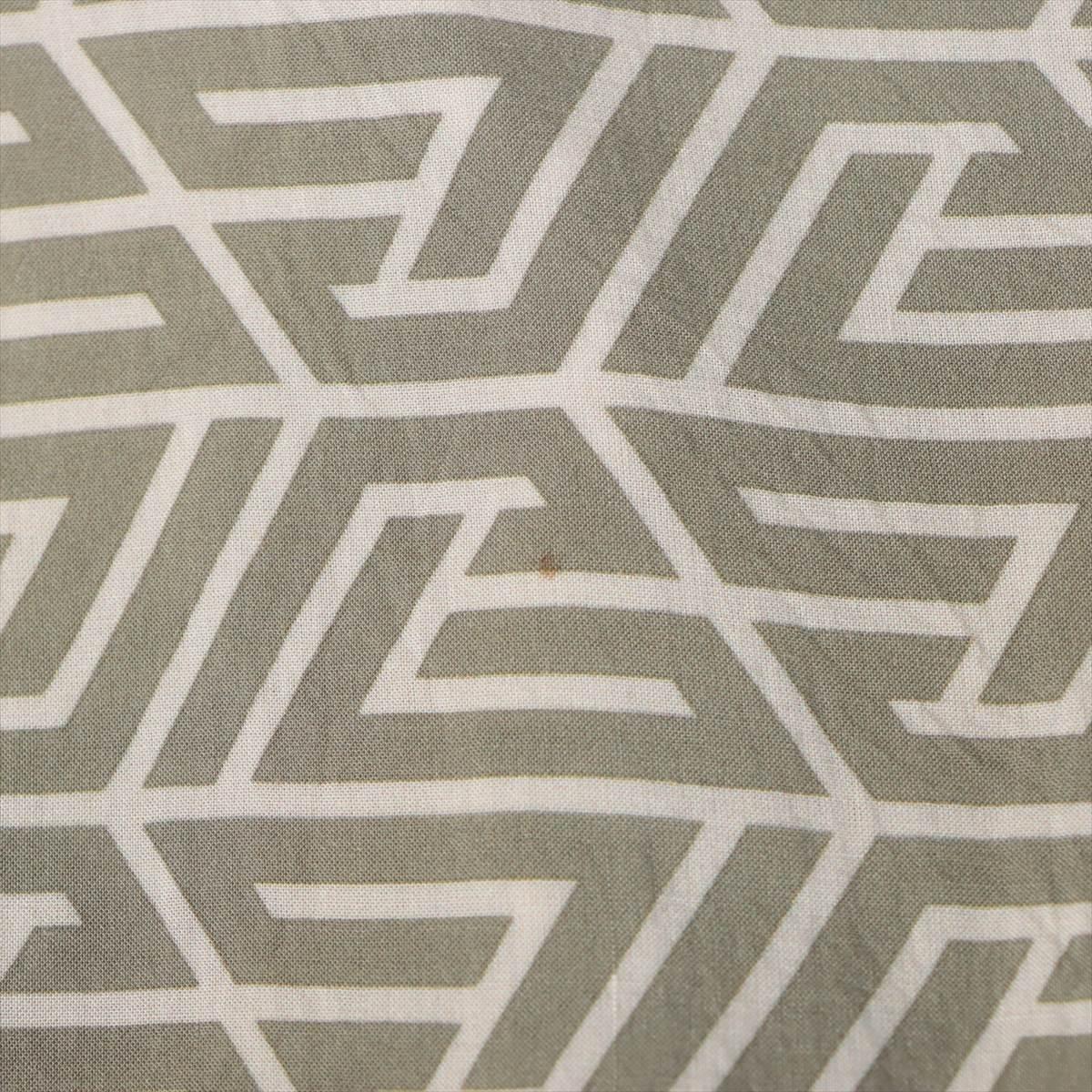 Balmain Monogram Viscose Shirt  Khaki x Beige For Sale 5