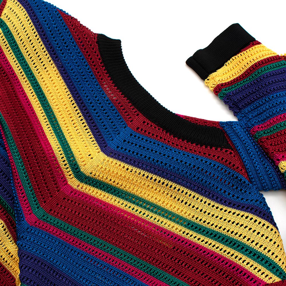 balmain short knit dress with multicolor stripes