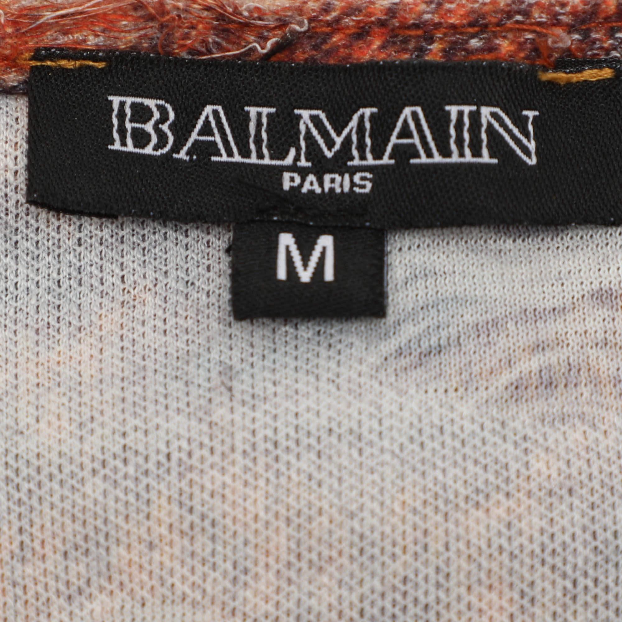 Balmain - Maglietta in jersey con stampa animale multicolore M. T. I. In condizioni buone in vendita a Dubai, Al Qouz 2