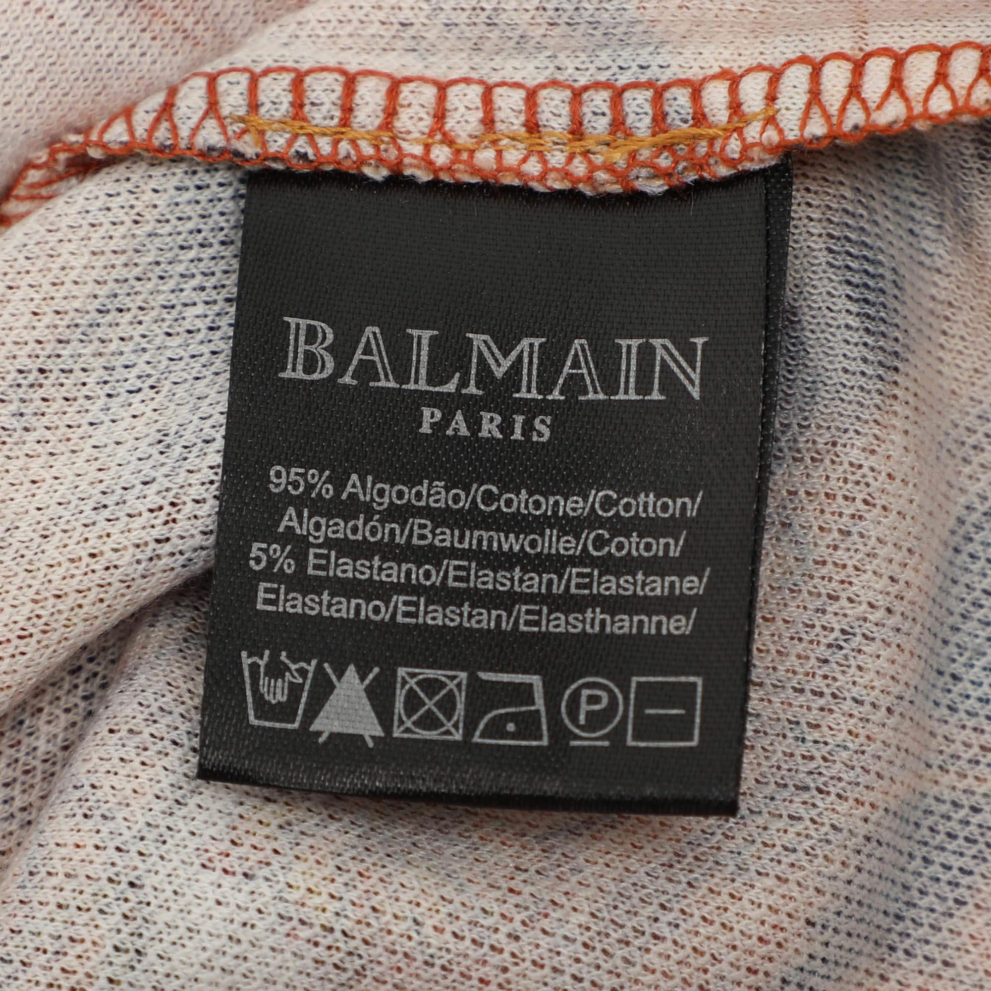 Donna Balmain - Maglietta in jersey con stampa animale multicolore M. T. I. in vendita