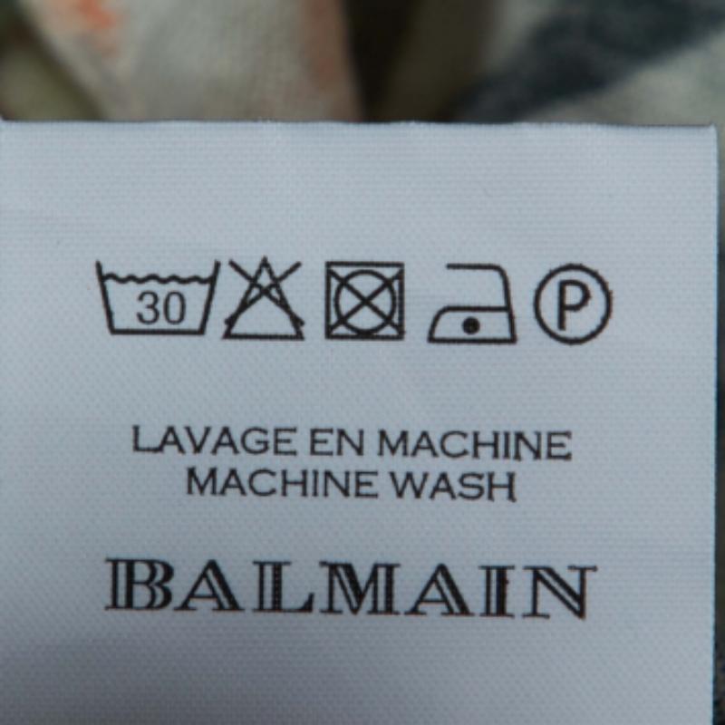Balmain Multicolor Floral Print Linen Jersey Tank Top M en vente 1