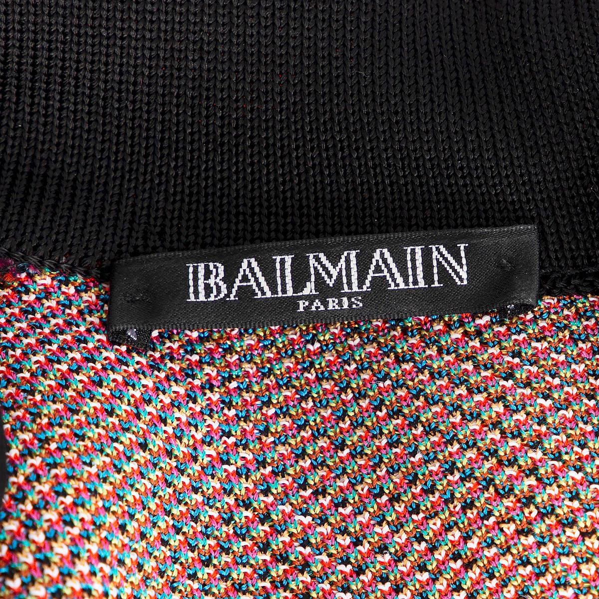 BALMAIN multicolor GEOMETRIC JACQUARD KNIT BODYCON Dress 38 S For Sale 1