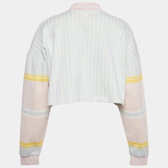 Balmain Multicolor Printed Crop Polo T-Shirt XS