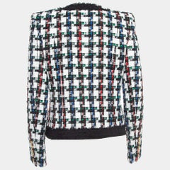 Balmain Multicolor Tweed Collarless Jacket M