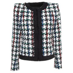 Balmain Mehrfarbige kragenlose Tweed-Jacke M