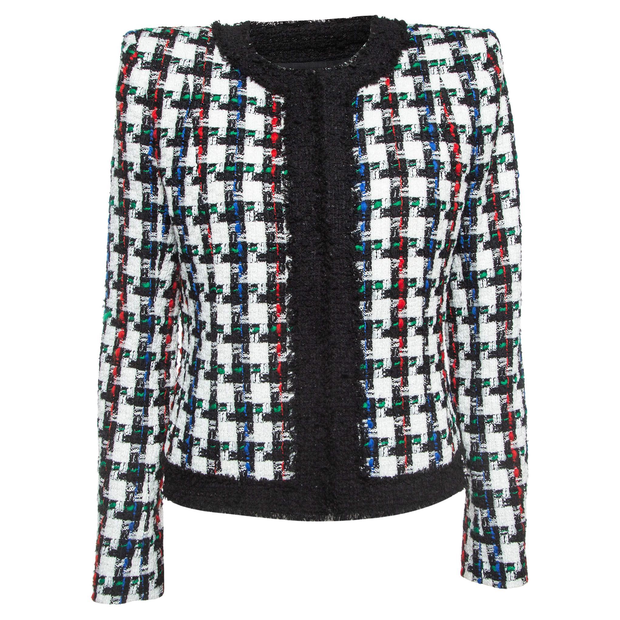 Balmain - Giacca senza colletto in tweed multicolore M.