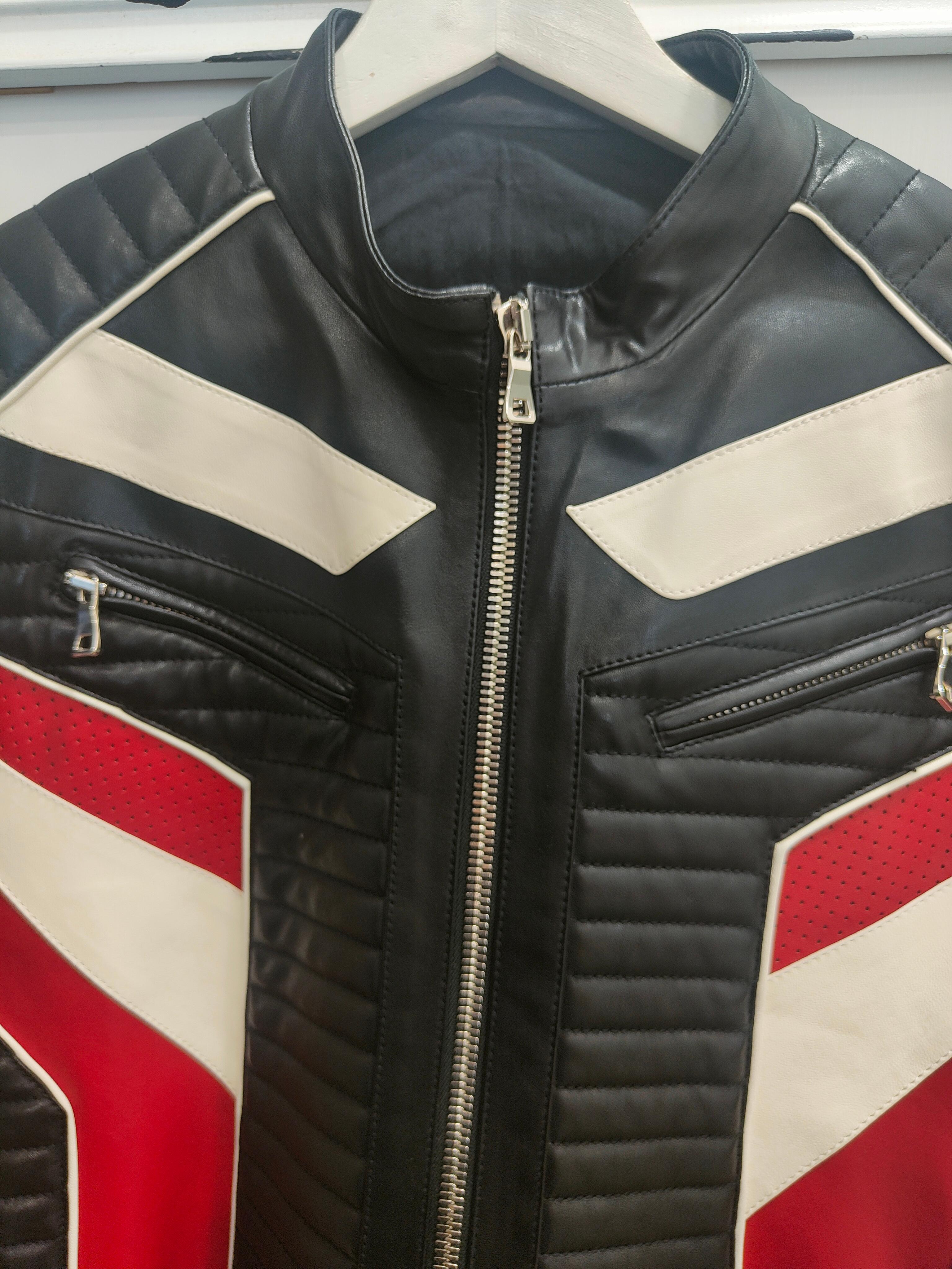 Balmain multicoloured leather jacket NWOT For Sale 6