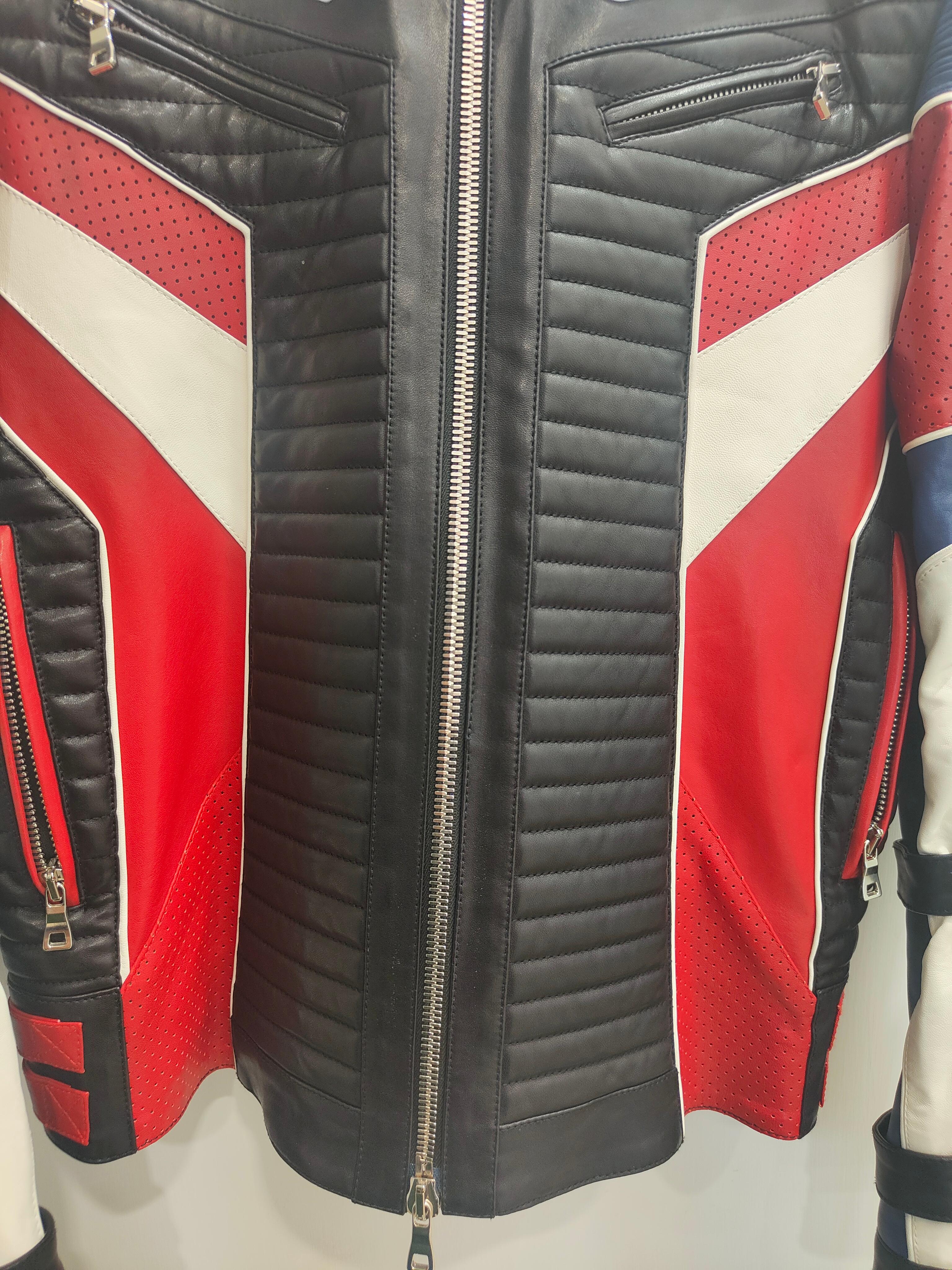 Balmain multicoloured leather jacket NWOT For Sale 7