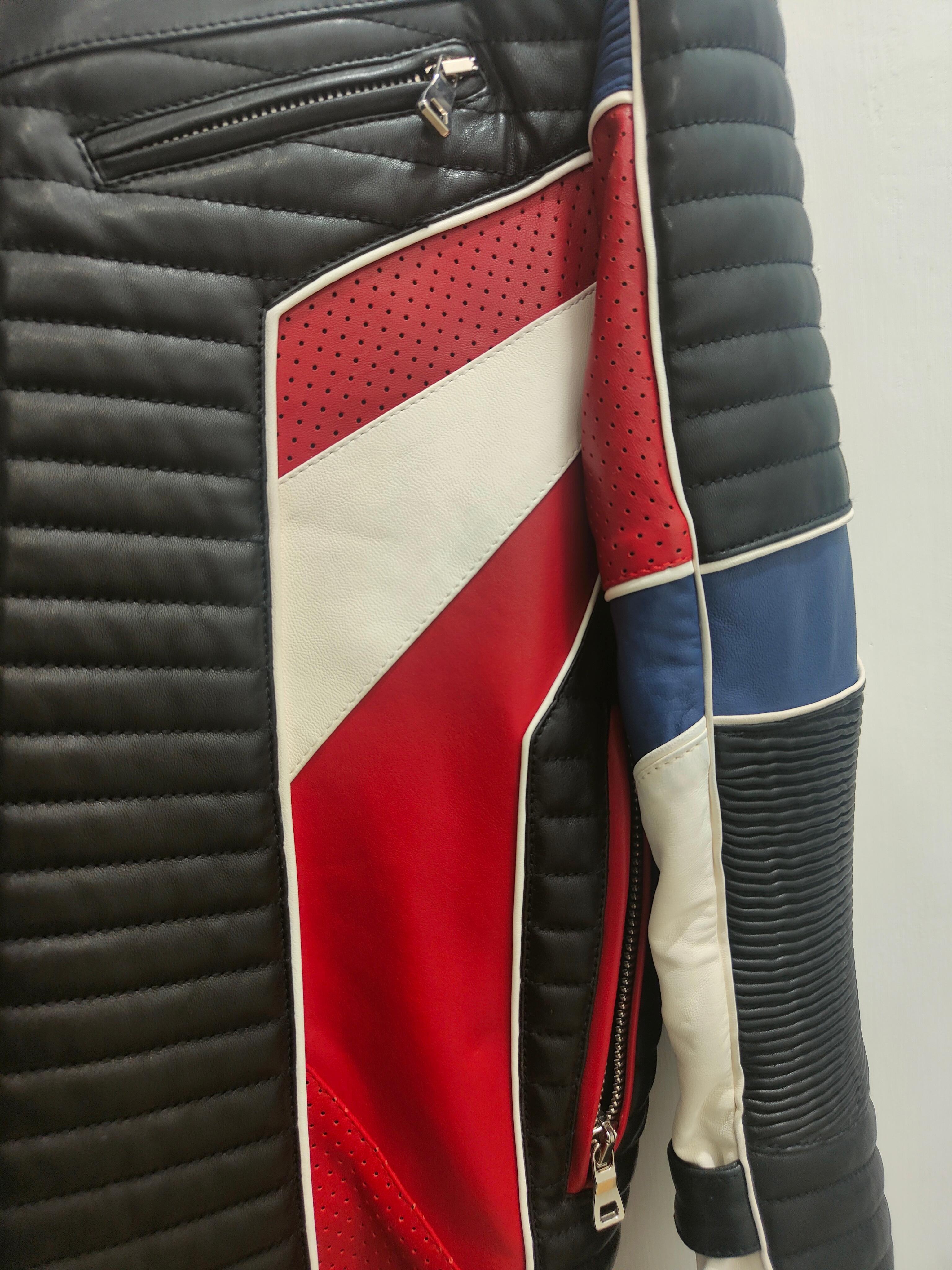 Balmain multicoloured leather jacket NWOT For Sale 10