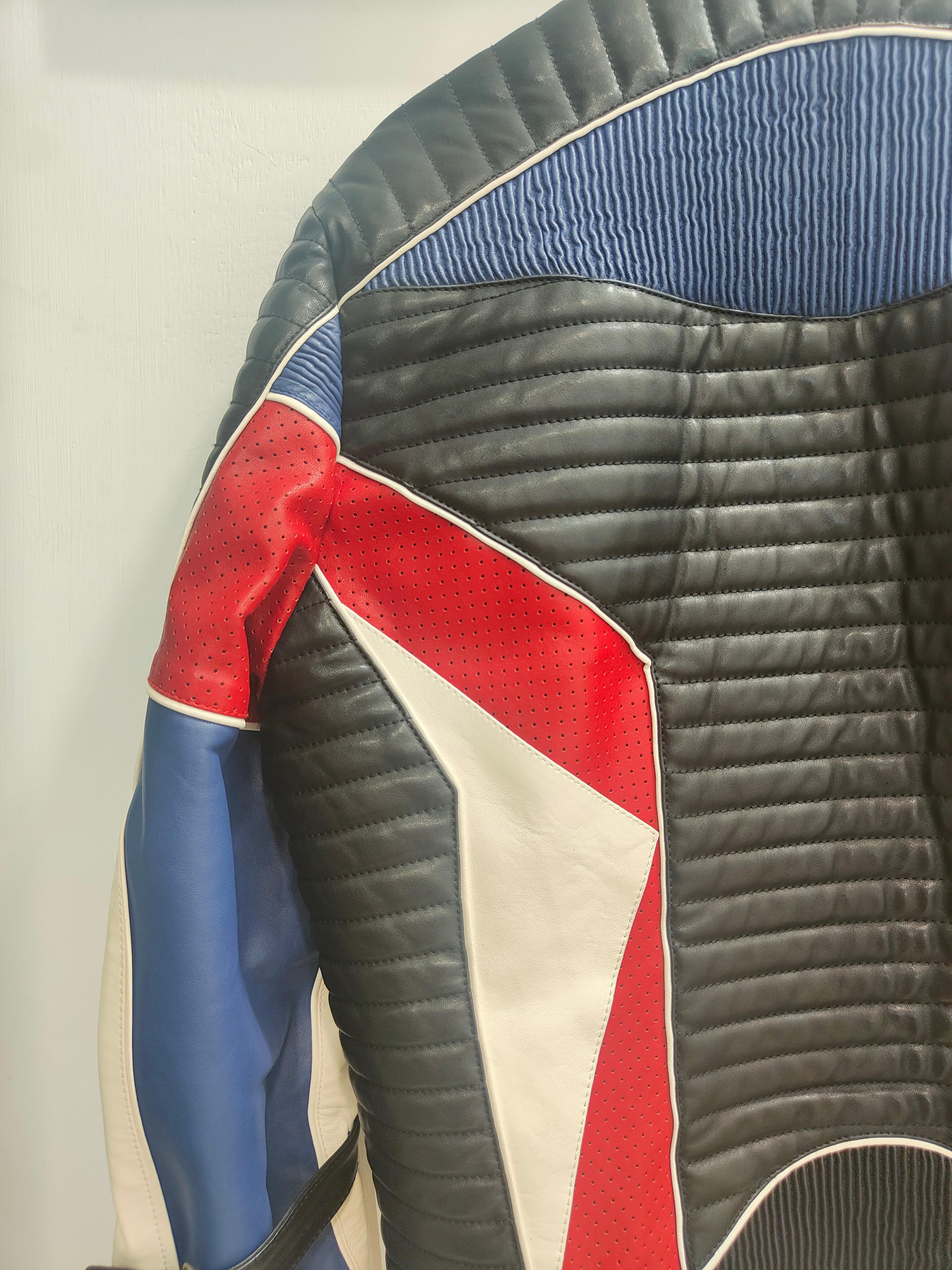 Men's Balmain multicoloured leather jacket NWOT For Sale