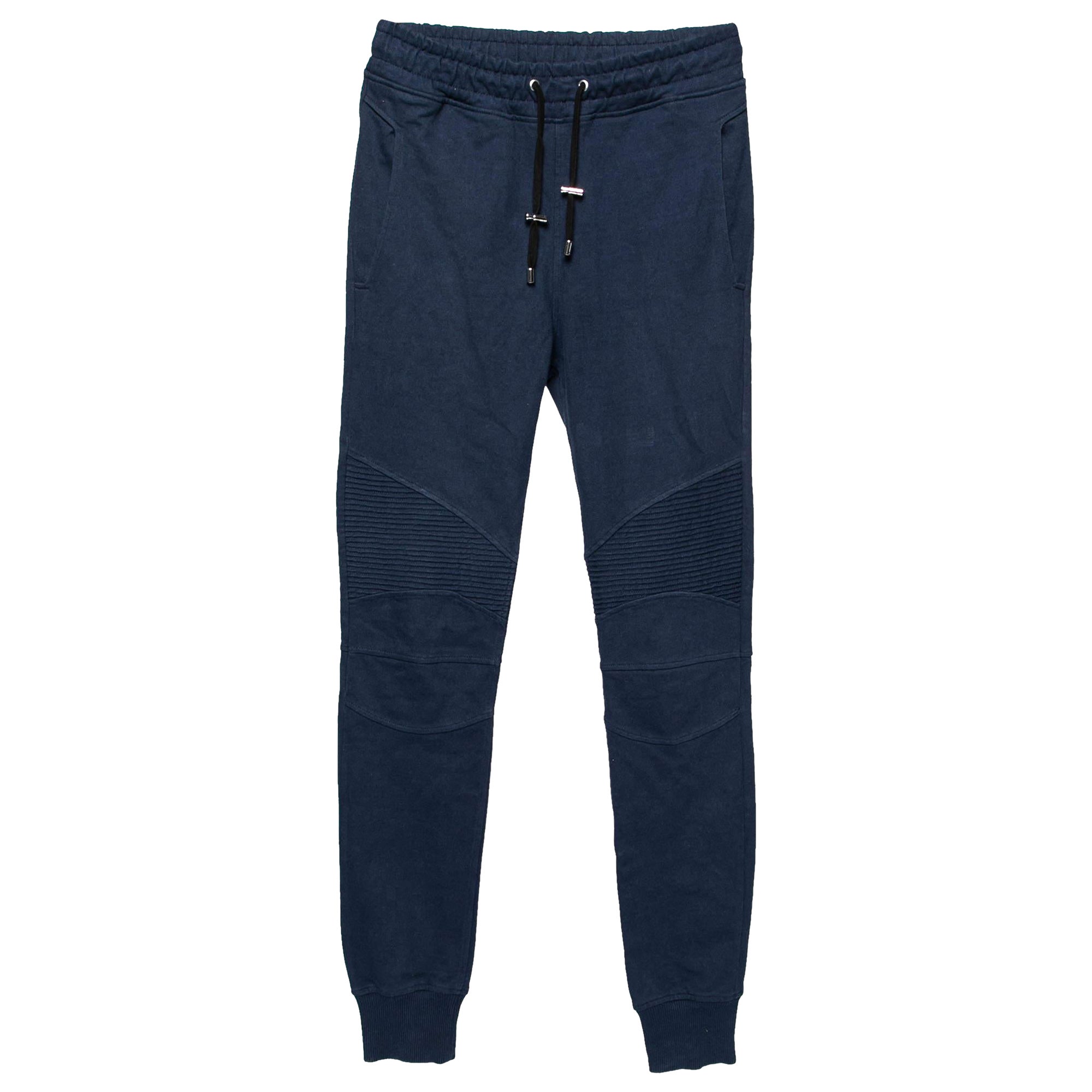 Balmain Navy Blue Cotton Jogger Pants S
