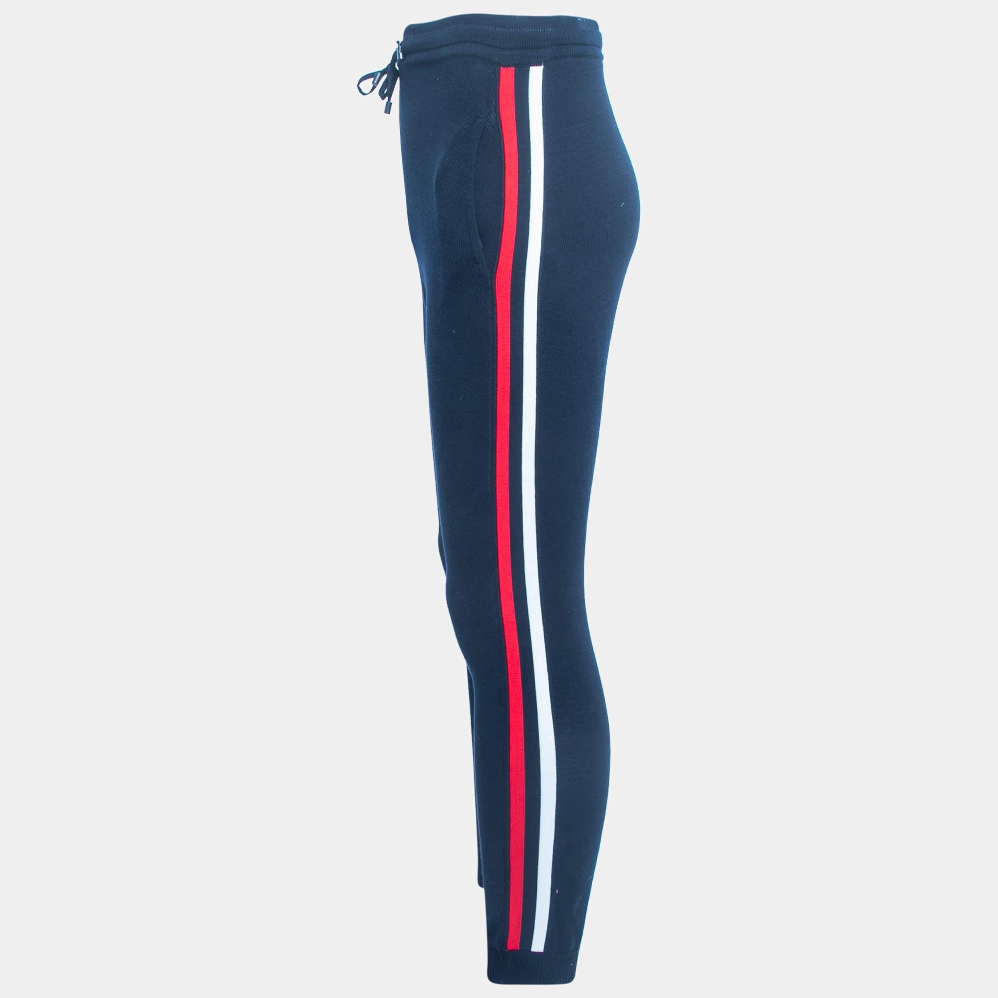 These yoga pants from Balmain are definitely worth the buy. Fashionable and practical these pants are made from navy blue cotton and showcase a drawstring feature.