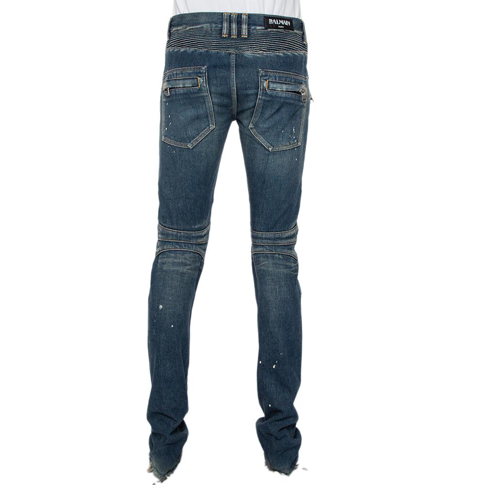 navy blue biker jeans