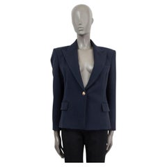 BALMAIN navy blue wool SINGLE BUTTON PEAK LAPEL Blazer Jacket 42 L