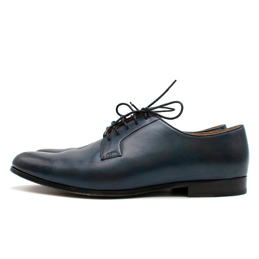 Balmain Marineblaue klassische Oxford-Schuhe aus Leder - Größe EU 44 Damen im Angebot