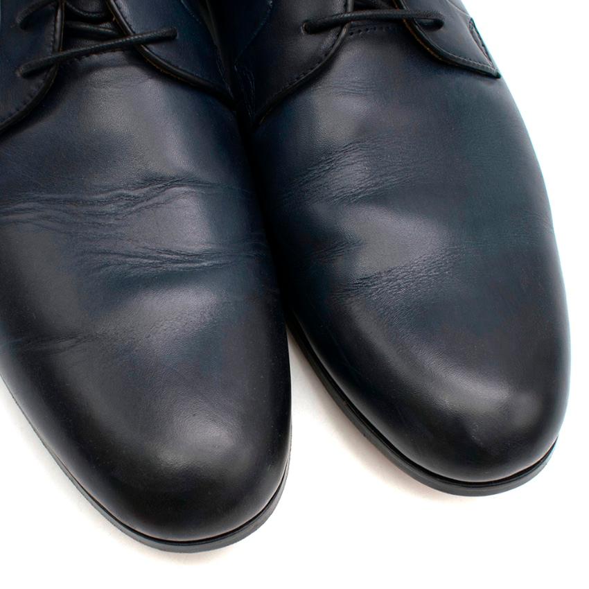 Balmain Marineblaue klassische Oxford-Schuhe aus Leder - Größe EU 44 im Angebot 2