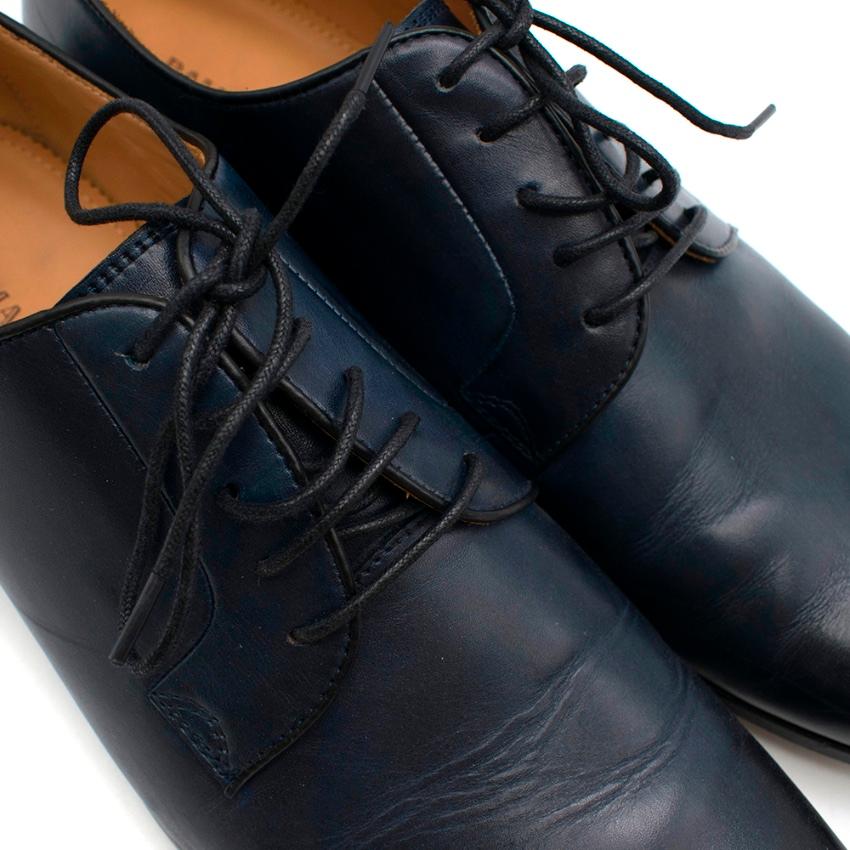 Balmain Marineblaue klassische Oxford-Schuhe aus Leder - Größe EU 44 im Angebot 3