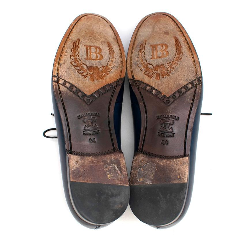 Balmain Marineblaue klassische Oxford-Schuhe aus Leder - Größe EU 44 im Angebot 4