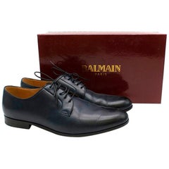 Balmain Marineblaue klassische Oxford-Schuhe aus Leder - Größe EU 44