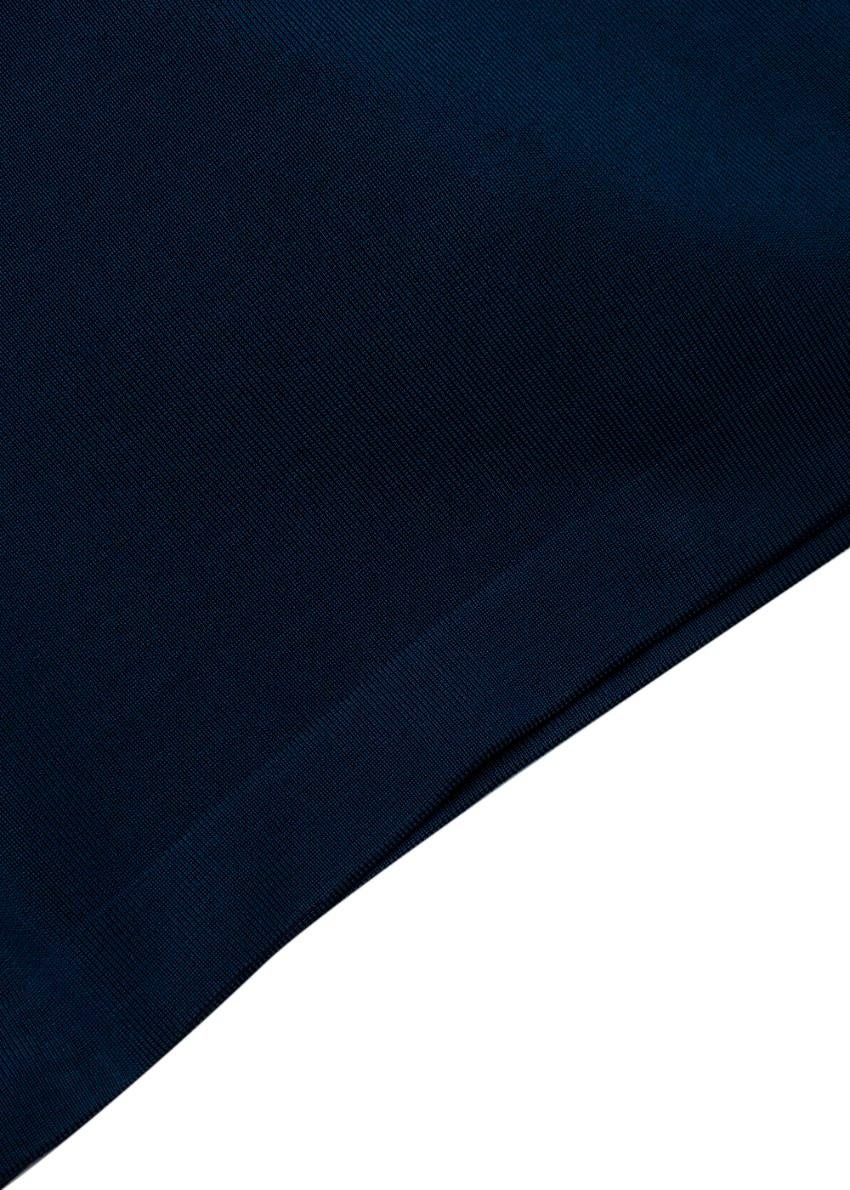 Balmain Navy Vestito a maniche lunghe a coste con pannelli trasparenti EU 38, US 6 in vendita 3