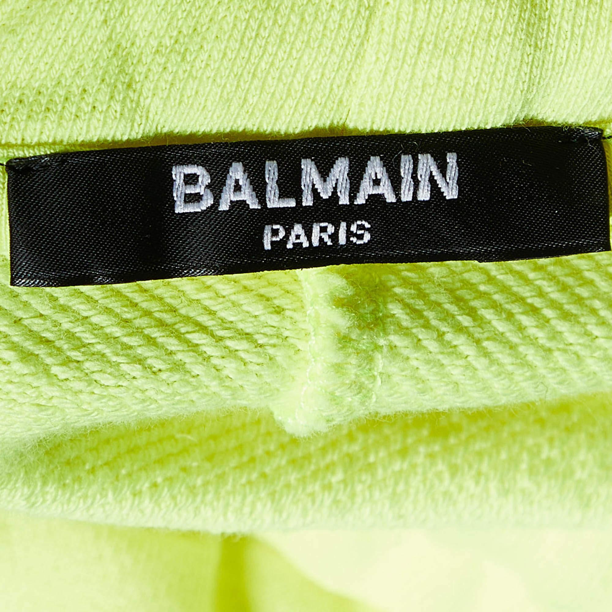 Balmain Bermudas de algodón amarillo neón 14A Años en Excelente estado para la venta en Dubai, Al Qouz 2