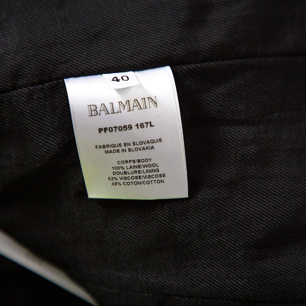 Balmain Jaune fluo Blazer en laine à double boutonnage M Pour femmes en vente