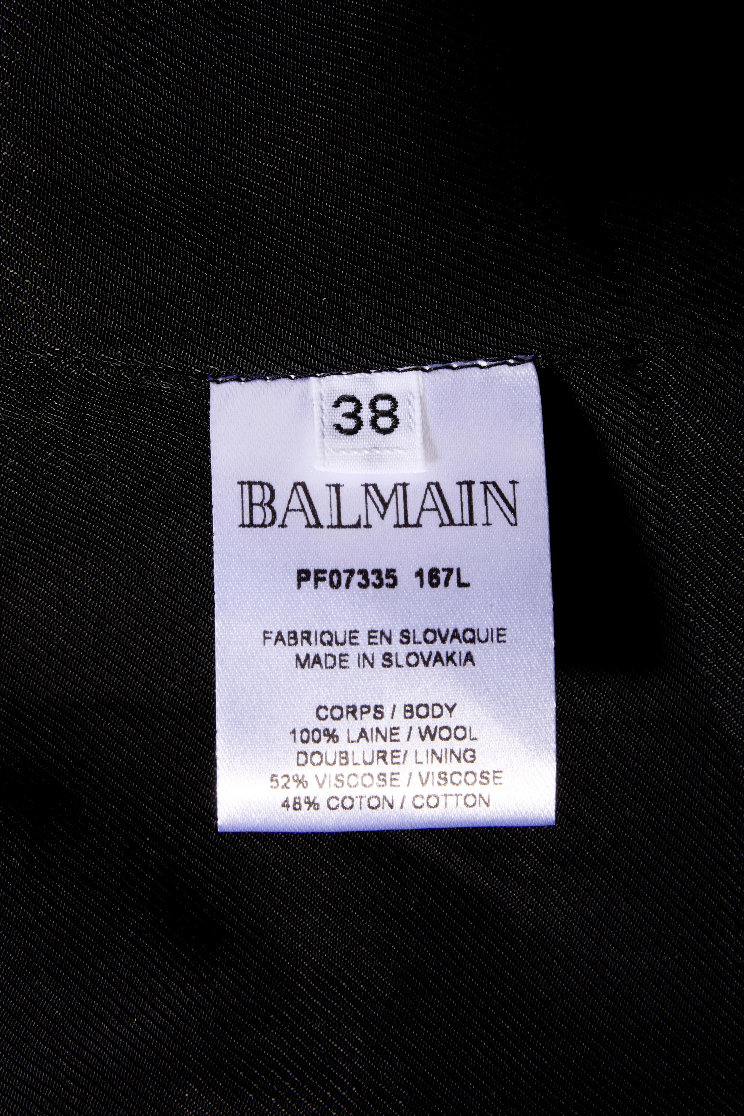 Balmain Neongelbes Wollblazer mit Doppelreihern FR 38 im Angebot 4