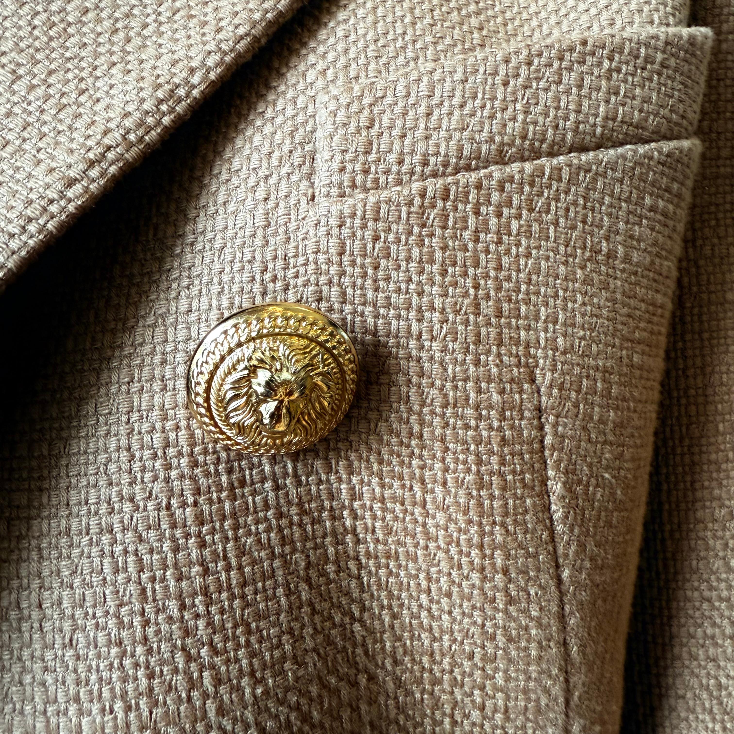 Beige Balmain - Giacca in cotone noisette FR 38, IT 42 in vendita