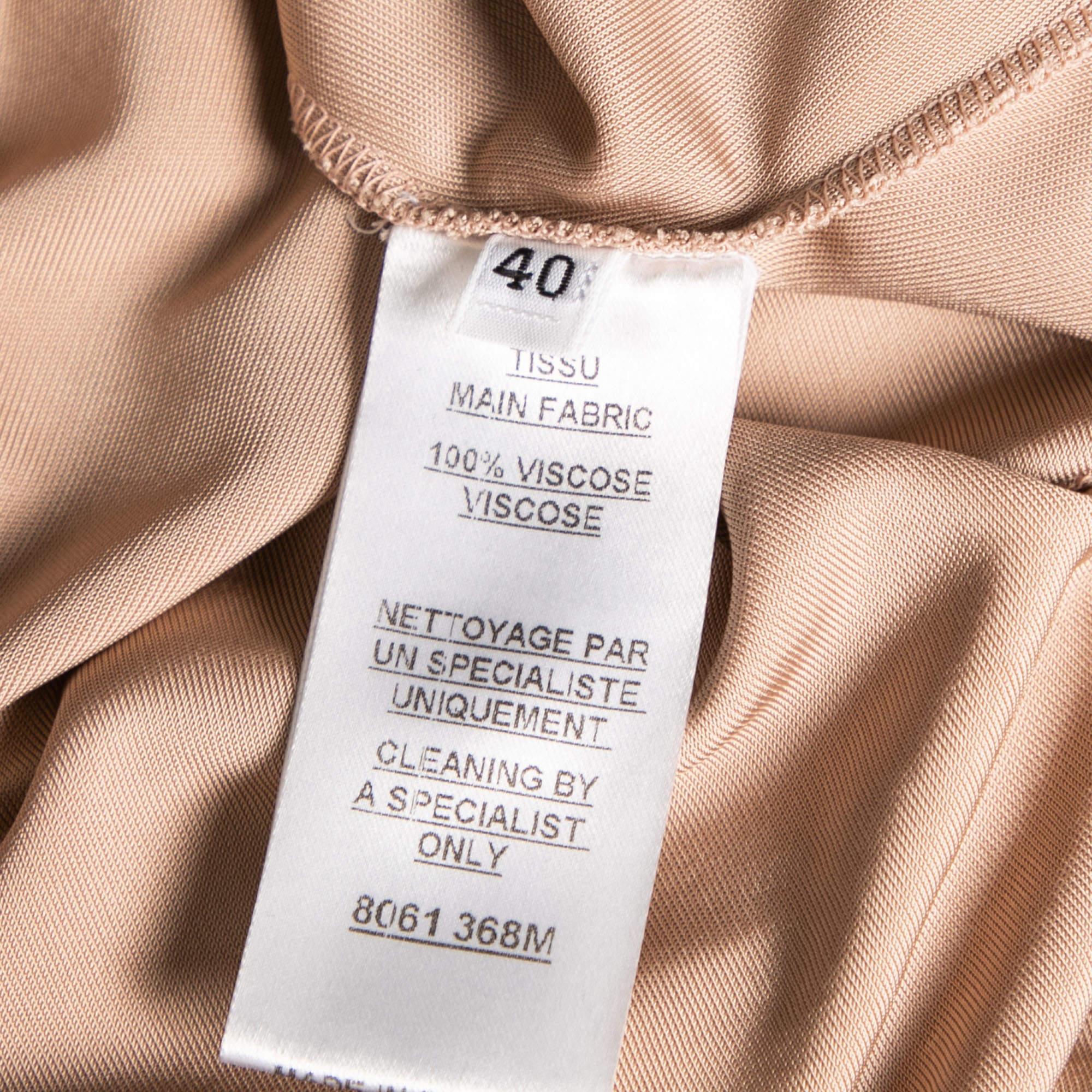 Donna Balmain Nude Body a maniche lunghe in maglia elasticizzata M. I. in vendita
