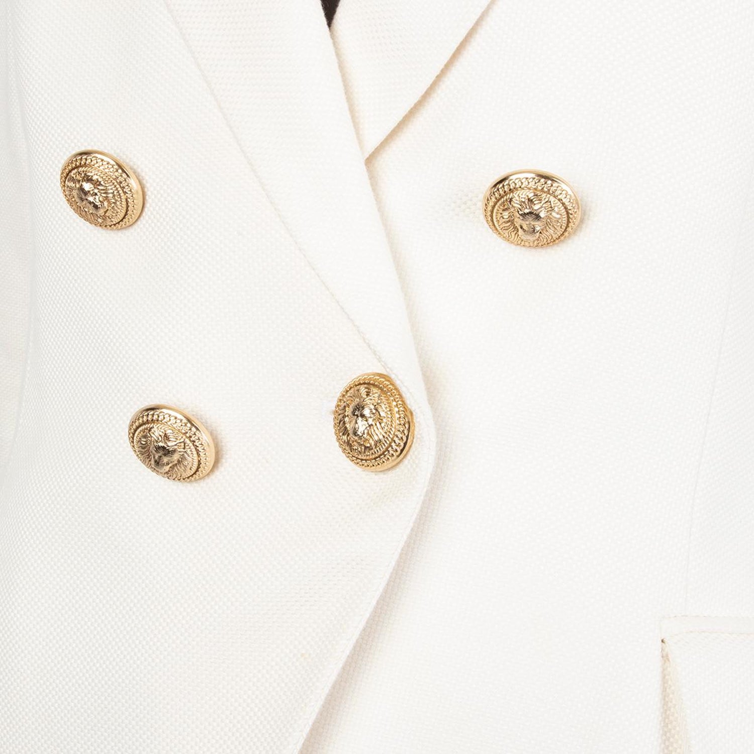 BALMAIN off-white cotton SIGNATURE DOUBLE BREASTED Blazer Jacket 40 at  1stDibs | balmain blazer white, balmain white blazer, white balmain blazer