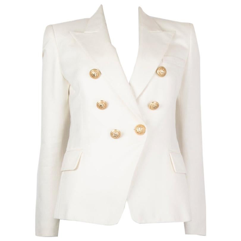 off white double breasted blazer