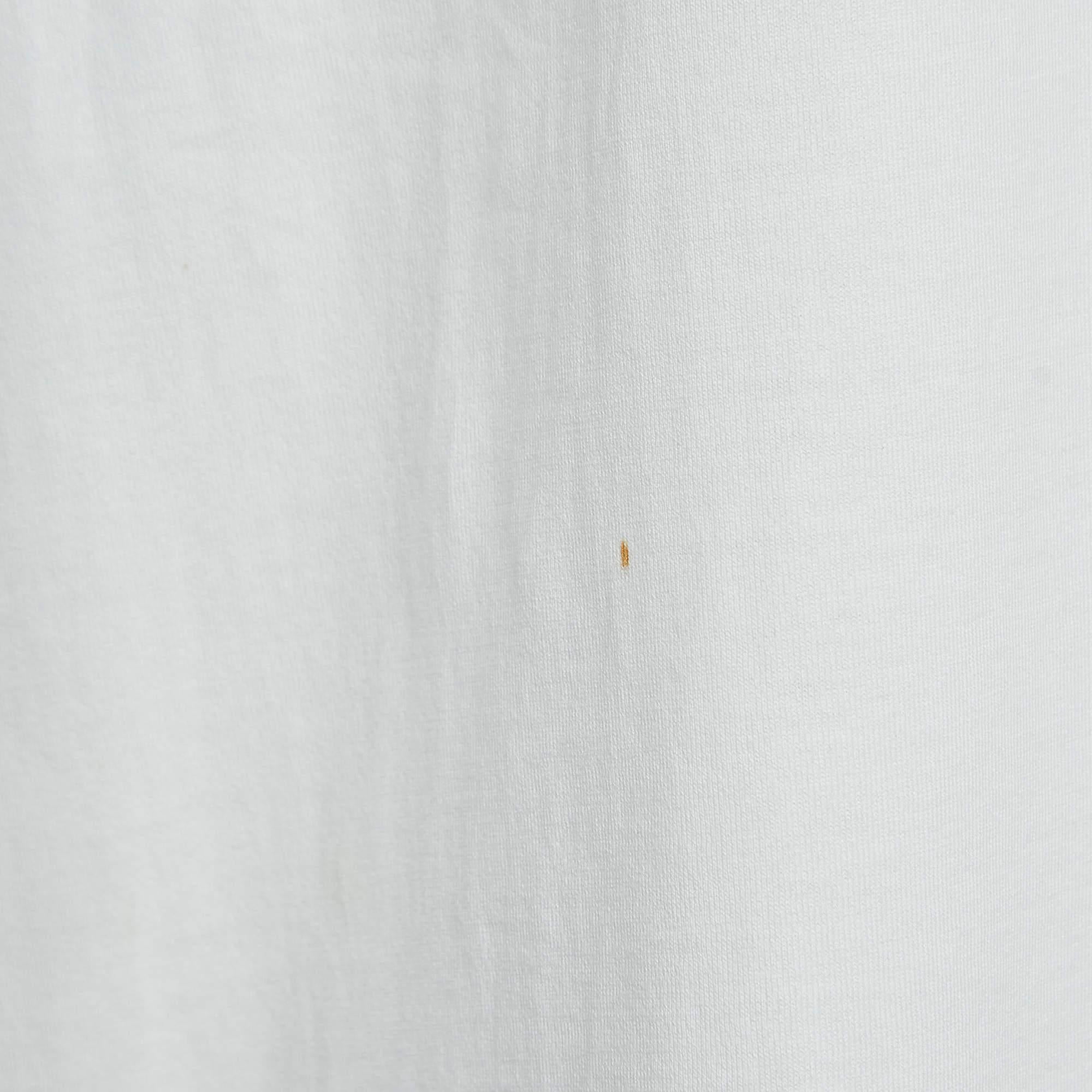 Balmain Off-White Slogan Studded Cotton Tank Top S In Excellent Condition For Sale In Dubai, Al Qouz 2