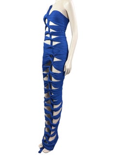 Balmain Olivier Rousteing Resort 2023 Look 47 Long navy knit dress