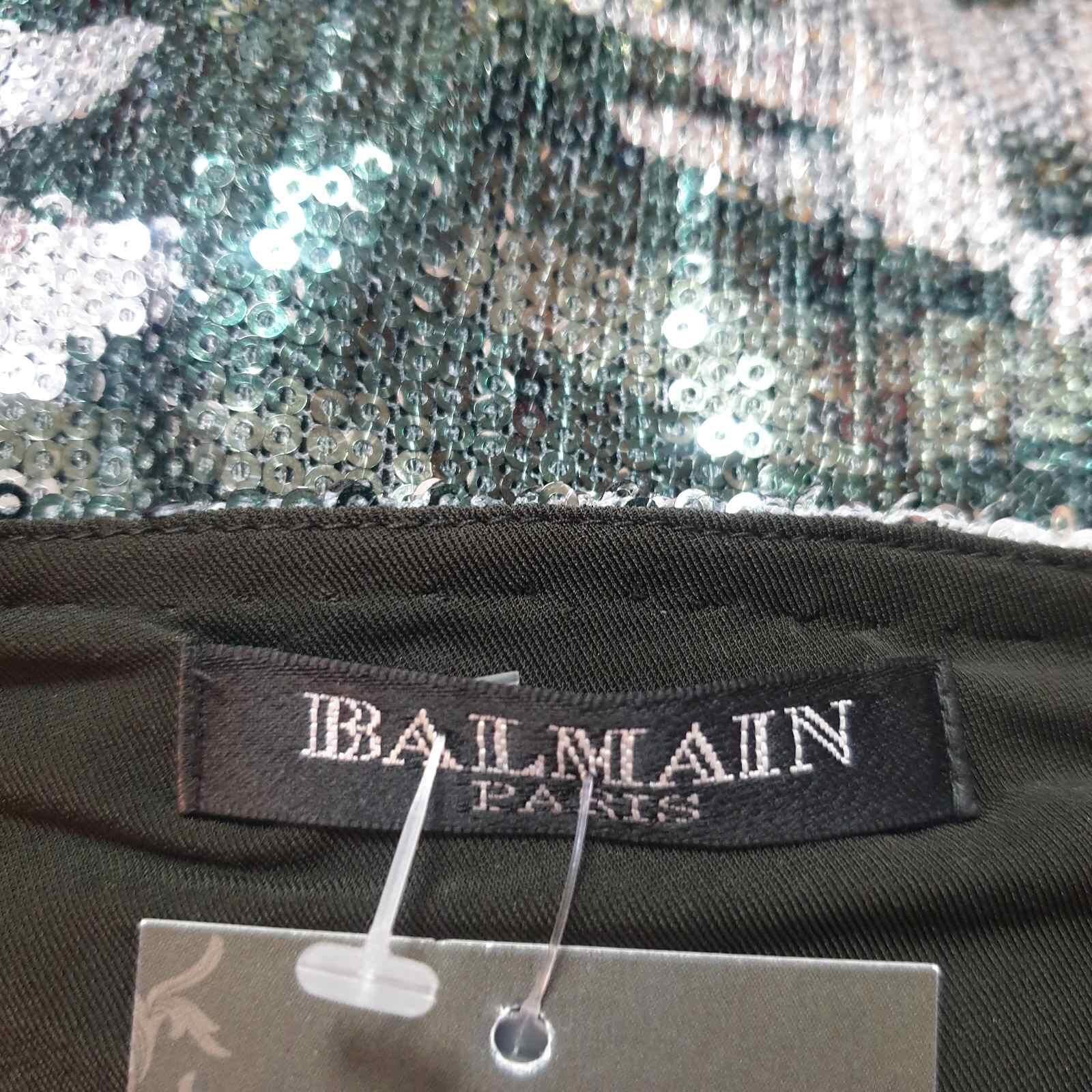 Minivestido de lentejuelas de camuflaje Balmain One Sholder 3