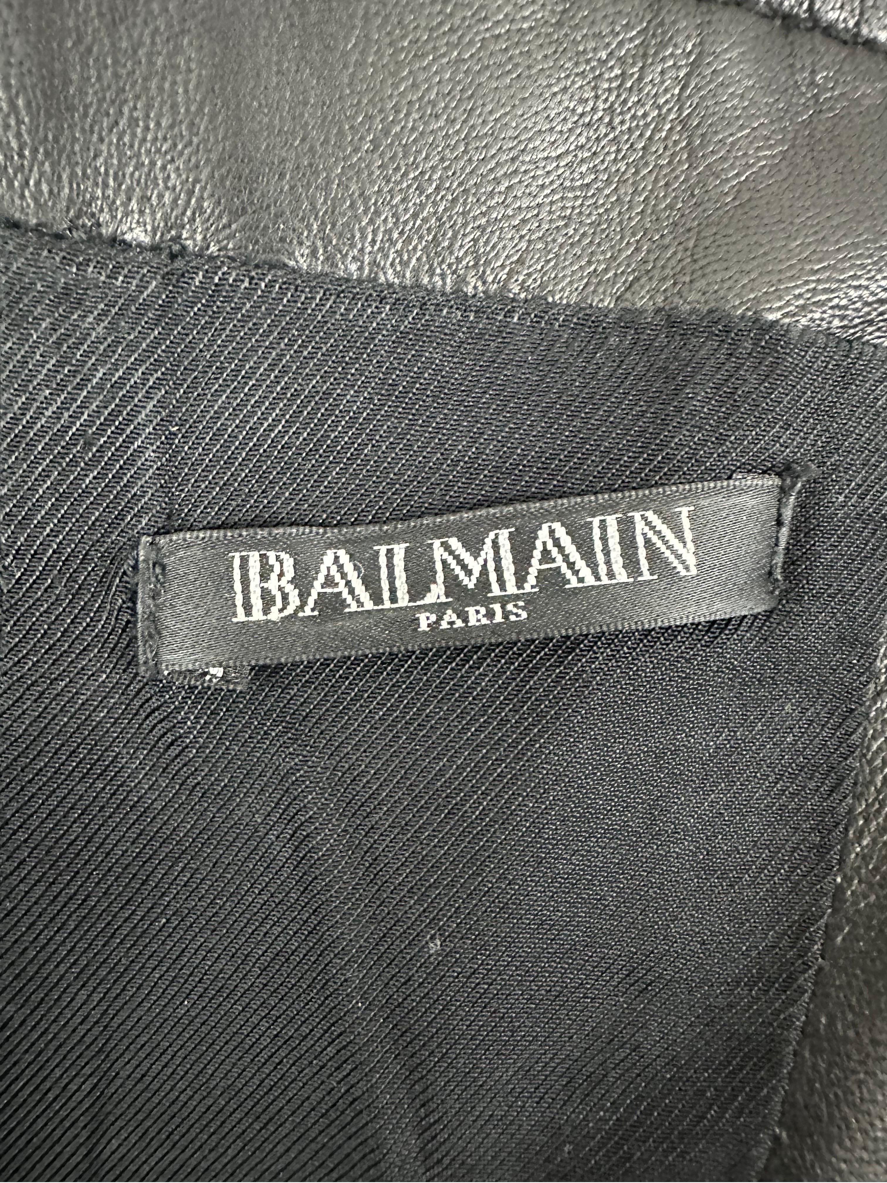 Balmain one shoulder pleated leather top Pre fall 2015 For Sale 6