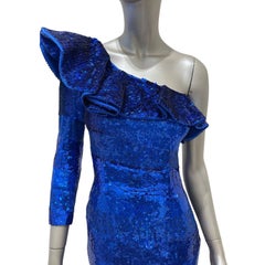Balmain One-Shoulder Sequin Mini Dress 2009 Size 38
