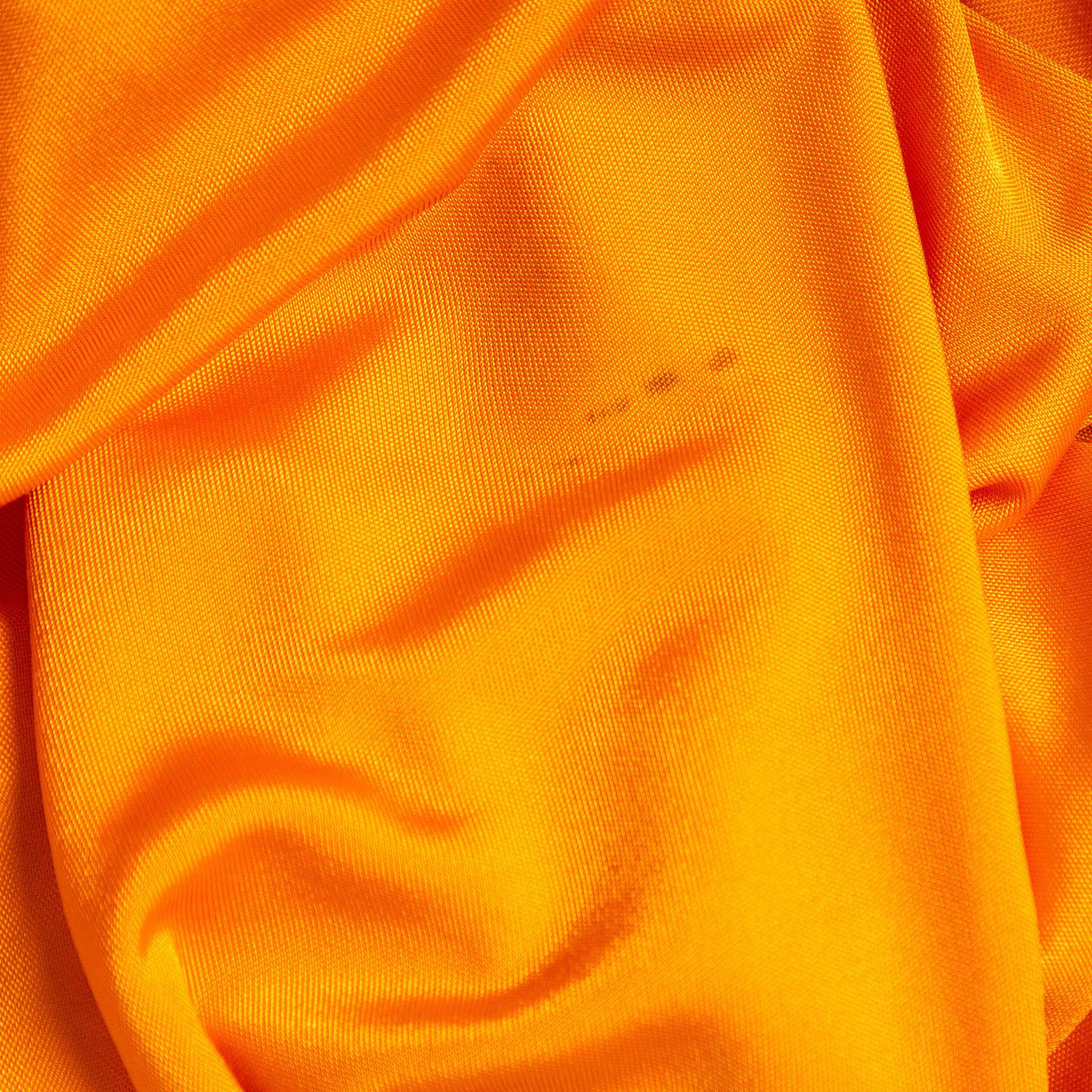 Women's Balmain Orange Jersey High Slit Draped Maxi Skirt S For Sale