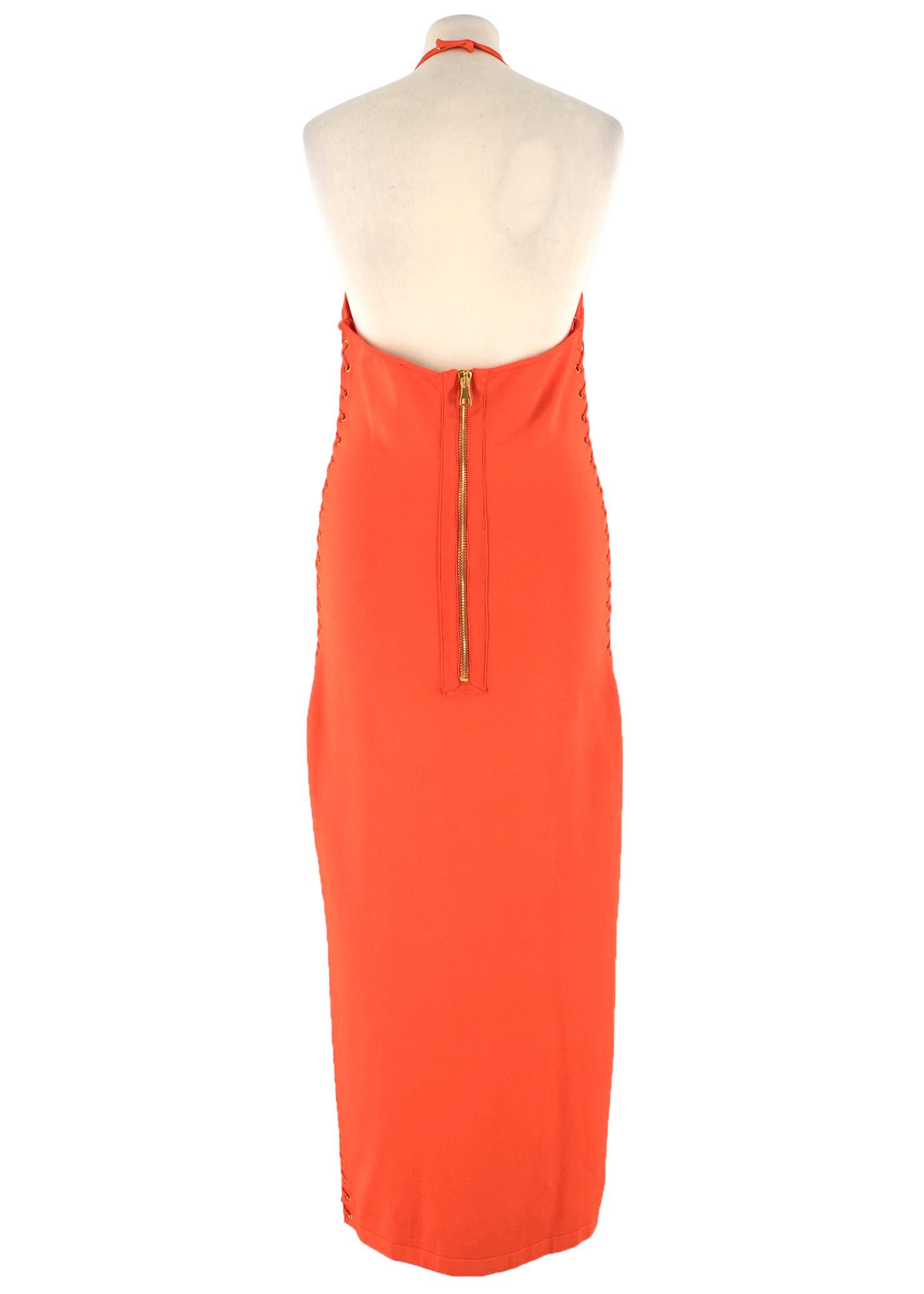 balmain orange dress