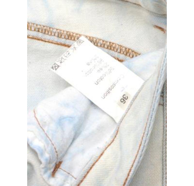 Balmain Pale Blue Washed Denim Flared Jeans For Sale 1