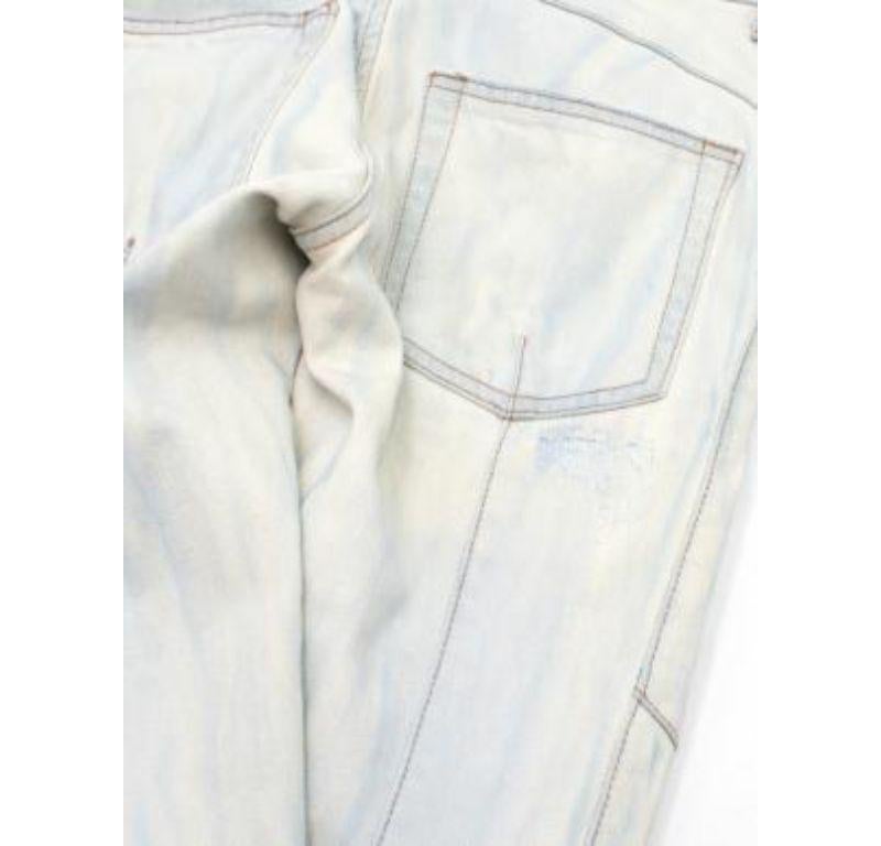 Balmain Pale Blue Washed Denim Flared Jeans For Sale 4